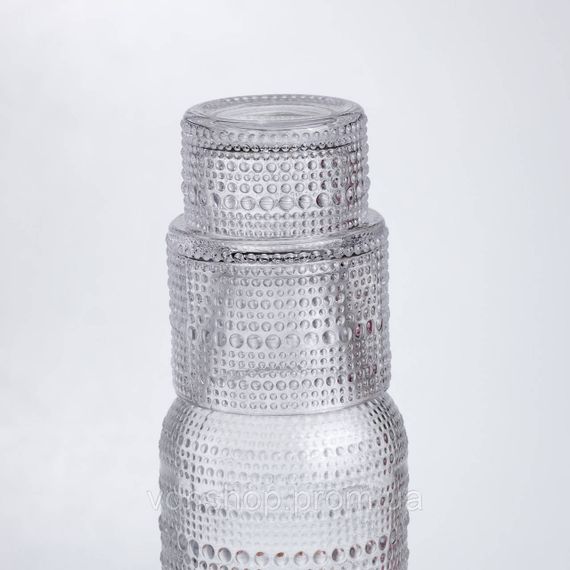 Глечик 700 мл зі склянкою 1 (шт) графин для компоту соку води лимонаду глечик для напоїв Прозорий HP-19-L1 | Зображення 2