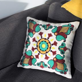 Подушка декоративна Soft Косівський візерунок на білому фоні 45x45 см (45PST_TR008)