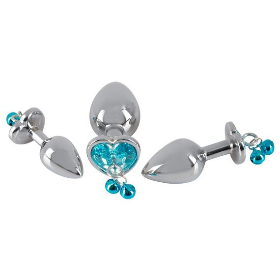 Анальні пробки з повідцем You2Toys Butt Plug Set, срібні Sex Aura | Зображення 1