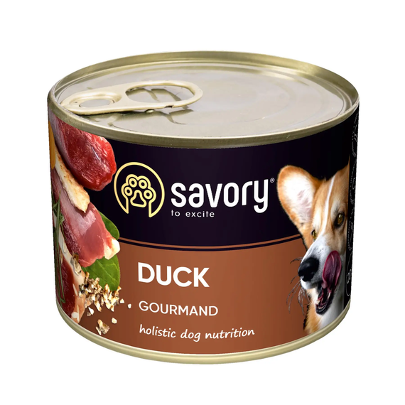 Влажный корм консерва Savory Adult Duck для взрослых собак, утка 200г