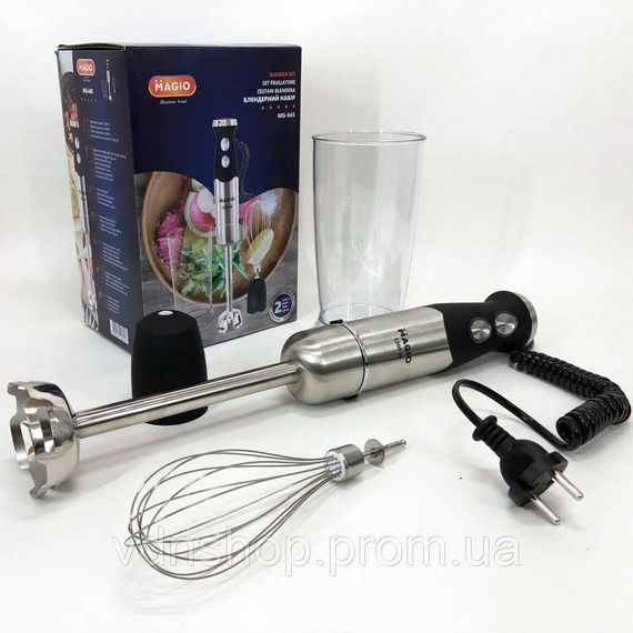 Блендер для крема и соуса Magio MG-645 1200 Вт, Кухонный комбайн металлический, Смузи блендер мейкер JS-28 | Зображення 8