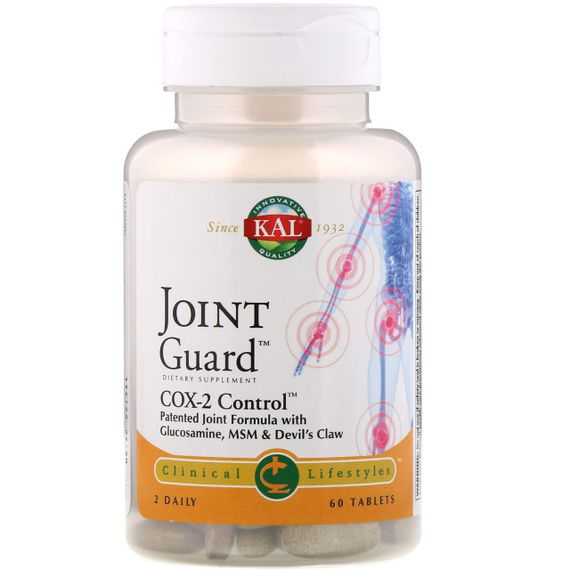 Глюкозамін хондроїтин і МСМ, Joint Guard, COX-2 Control, KAL, 60 таблеток