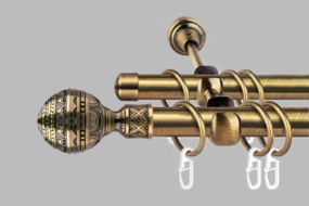 Карниз для штор дворядний металевий 19 мм, АРАБЕСКА (комплект) 200 см