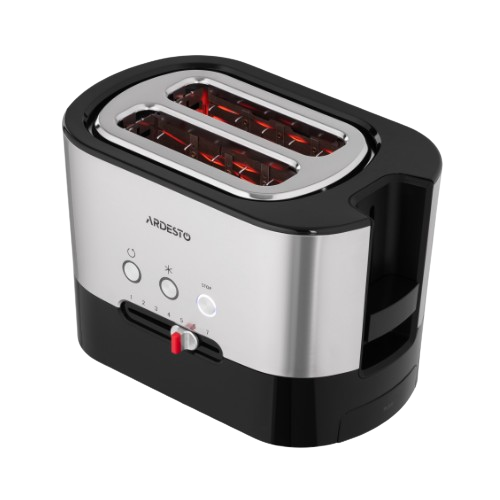 Тостер 1000W сріблястий/чорний T-K210 Steel Collection Ardesto | Зображення 1