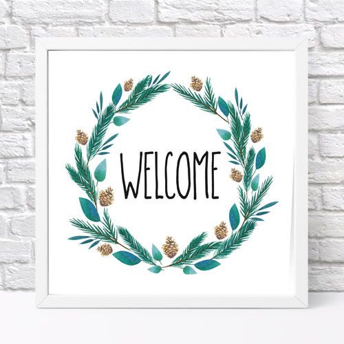 Постер в рамке Welcome 30x30 см (WKMT_22NG002_WH)