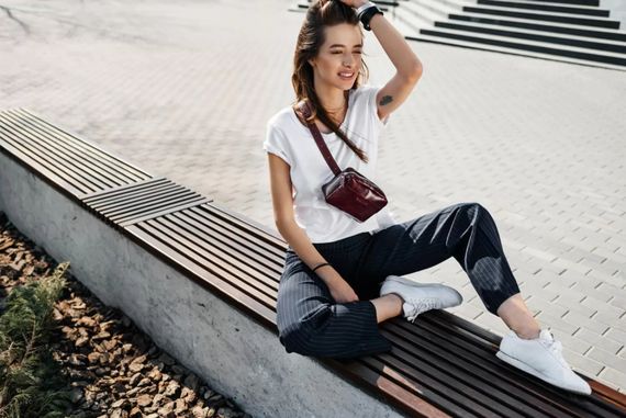 Шкіряна поясна сумка Skin and Skin Go Bag 19x13x6 см Бордова (WB03BU) | Зображення 6