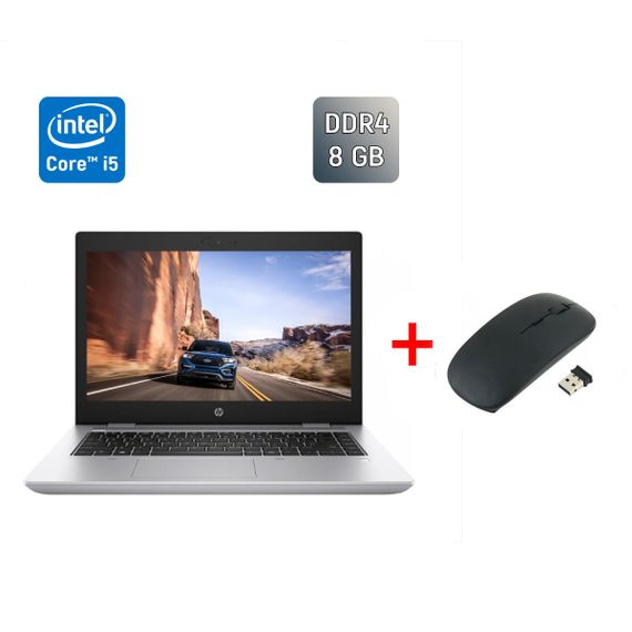 Ноутбук HP ProBook 640 G5 / 14" (1920x1080) IPS / Intel Core i5-8265U (4 (8) ядра по 1.6 - 3.9 GHz) / 8 GB DDR4 / 256 GB SSD / Intel UHD Graphics 620 / WebCam / Fingerprint / Windows 10 б/у + Подарок Беспроводная мышь / USB