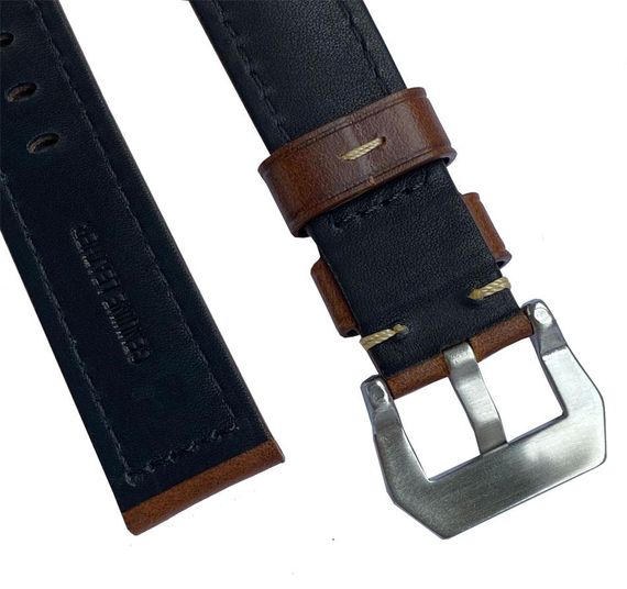 Шкіряний ремінець Primolux F001 Steel buckle для годинника Garmin Vivoactive 4 - Brown | Зображення 3