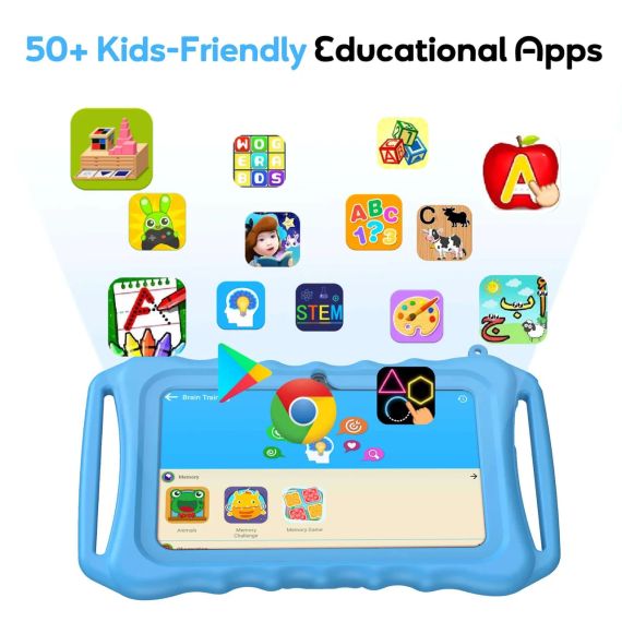 Дитячий планшет T702PRO 7" із чохлом — 32 ГБ, Wi-Fi, Bluetooth, безпечний планшет для дітей 3–12 років | Зображення 1