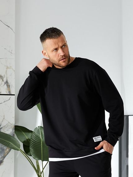 Мужской спортивный костюм свободный с эффектом 2 в 1, LI2015 цвет черный, размер 48/52 | Зображення 2