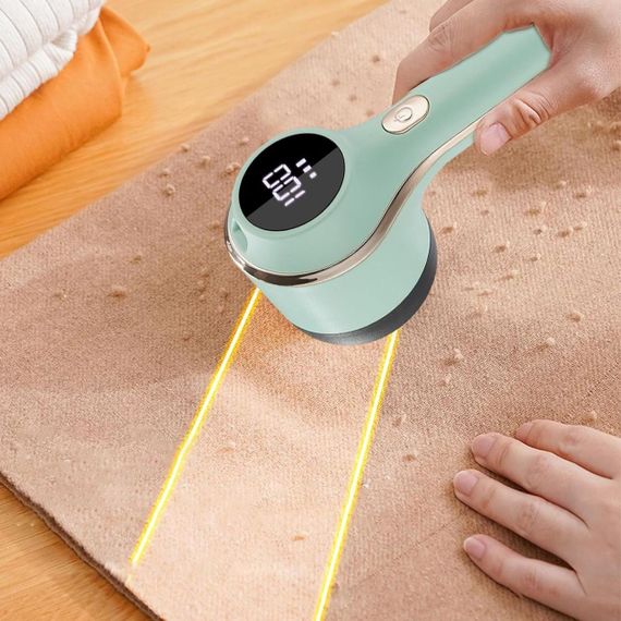 Машинка для видалення катишків з одягу, з USB, HAIR BALL, Зелена / Акумуляторна машинка від ковтунців з LED дисплеєм | Зображення 3