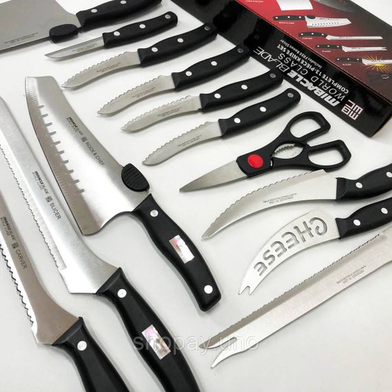 Набор ножей кухонных сталь Contour Pro Knives 13, Набор ножей для новой кухни, Товары для кухни ножи DZ-13 | Зображення 7