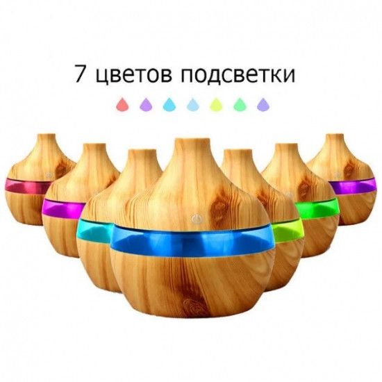 Ультразвуковой увлажнитель воздуха с Led подсветкой (светлое дерево) | Зображення 1