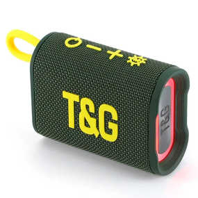 Портативная Bluetooth колонка TG396 с RGB подсветкой и функцией громкой связи, радио, зеленая