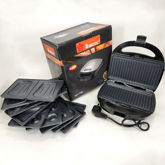 Сендвічниця мультимейкер зі знімними формами для дому Domotec MS-7706 1000 w, Настільний мультимейкер ZM-70 | Зображення 9