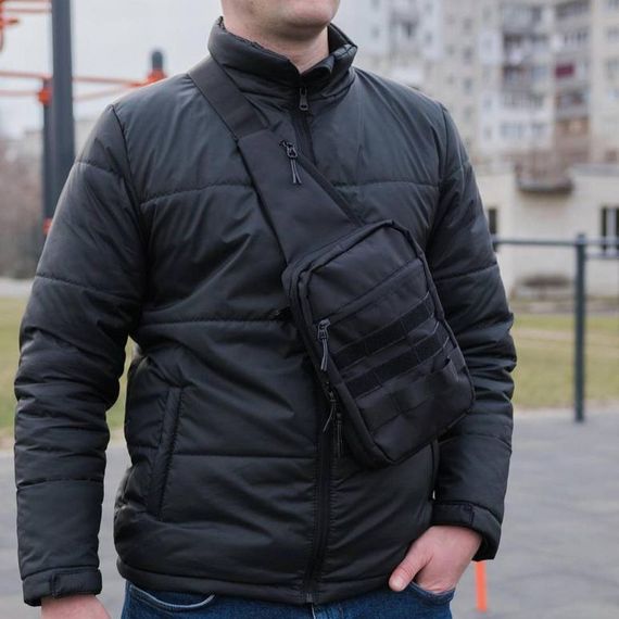 Тактична сумка кобура, чоловічий месенджер із чорної кордури, слінг. | Зображення 9