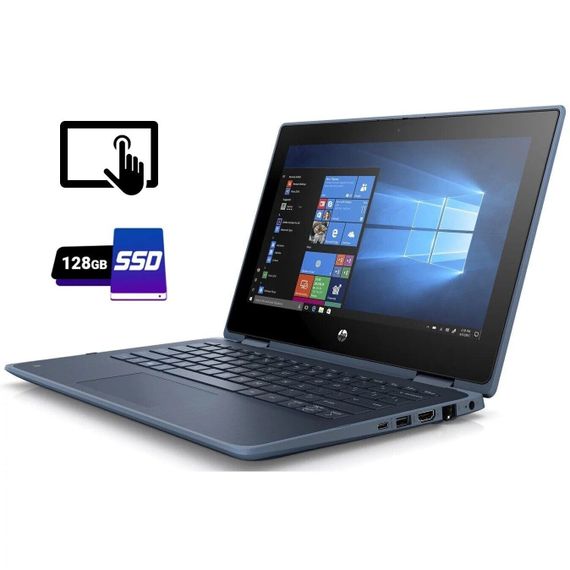 Нетбук-трансформер Б-класс HP ProBook x360 11 G6 EE / 11.6" (1366x768) TN Touch / Intel Core i5-10210Y (4 (8) ядра по 1.0 - 4.0 GHz) / 8 GB DDR3 / 128 GB SSD / Intel UHD Graphics / WebCam / Win 11 Pro  б/у