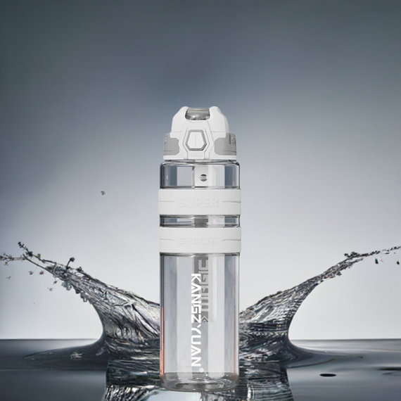Спортивная бутылка KANGZYUAN 700 мл - Белая Tritan BPA-free, ударопрочная эко-бутылка с антискользящим грипом | Зображення 8