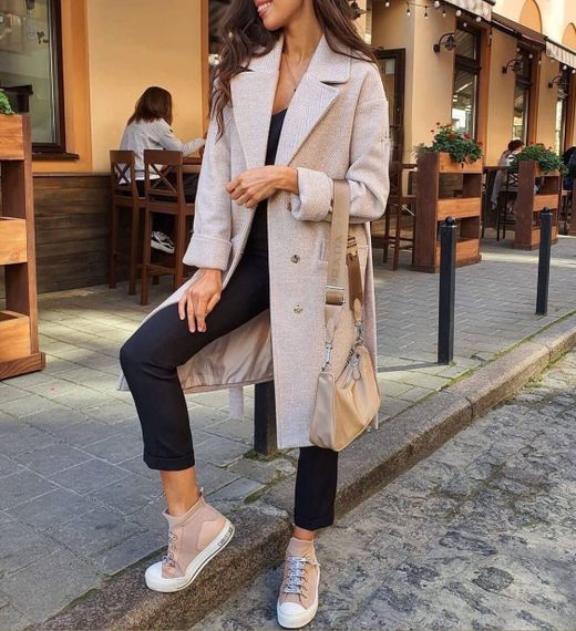 Женское стильное кашемировое пальто IP360 цвет бежевый, размер S/M | Зображення 2