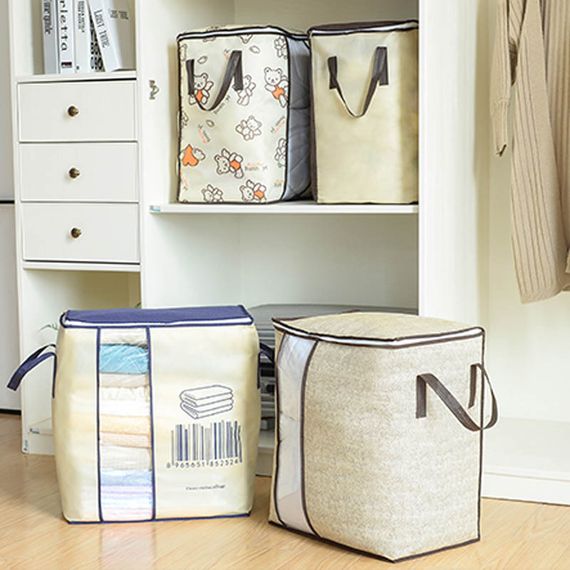Органайзер – мішок для зберігання Classic Clothes Storage · Складаний кошик для білизни та одягу з кришкою та ручками | Зображення 5