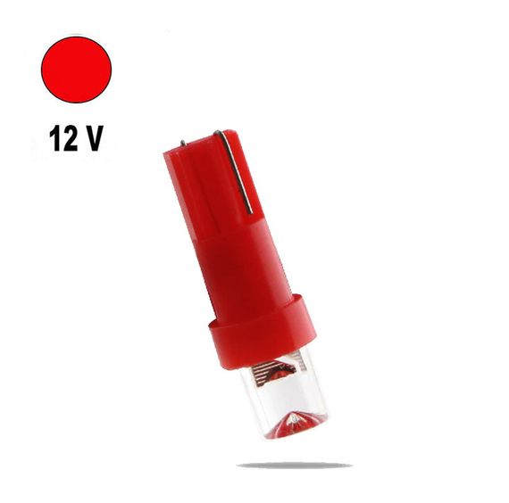 Автолампа Terra T5 W2x4.6d, 1 LED, красный, 12V, клиновидная линза | Зображення 1