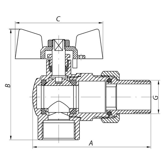 Кран с американкой 3/4" (Koer KR.228.W) угловой белый (KR0100) | Зображення 2