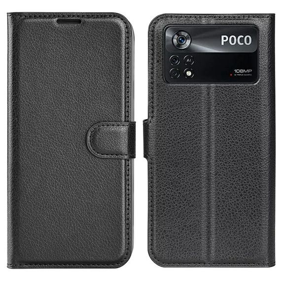 Чохол книжка з кишенями для карт на Poco X4 Pro 5G колір Чорний | Зображення 6