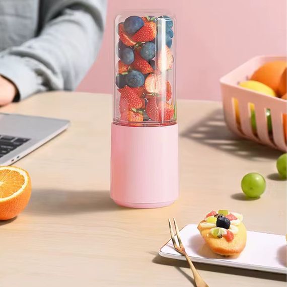 Портативний блендер / соковитискач N8 400+300ml 60W 1500mAh Pink | Зображення 4