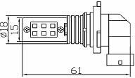 Светодиодная автолампа HB3(9005), 12W (500Lm) Original Samsung LED chip ( SMD2323) | Зображення 1