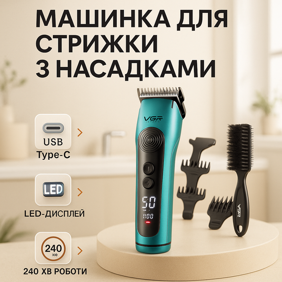Професійна машинка для стрижки волосся на акумуляторі VGR, Відмінна машинка для стрижки волосся EX-43