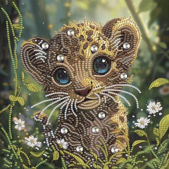 Алмазная мозаика "Тигренок" BH011 неполная выкладка 25х25 см