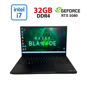Игровой ноутбук Razer Blade 15 RZ09-0409 / 15.6" (1920x1080) IPS / Intel Core i7-11800H (8 (16) ядер по 2.3 - 4.6 GHz) / 32 GB DDR4 / 1000 GB SSD NVMe / nVidia GeForce RTX 3080, 8 GB GDDR6, 256-bit / WebCam б/у