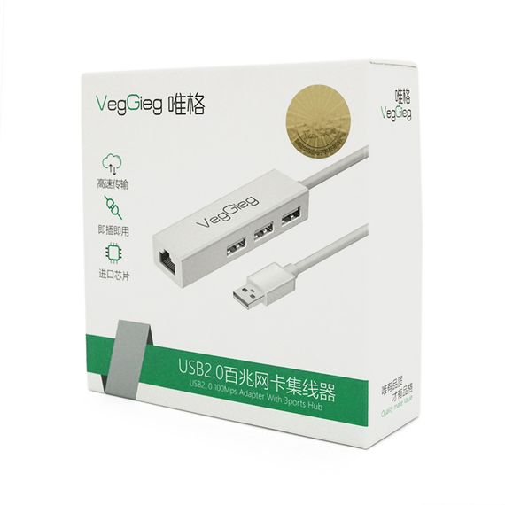 Контролер USB 2.0 до Ethernet VEGGIEG - Сетевой адаптер 100 / 1000Mbps з | Зображення 1