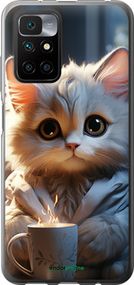 Чохол на Xiaomi Redmi 10 Білий кіт "5646u-2488-2448"