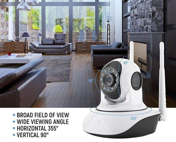 Бездротова поворотна камера IP, панорамна камера V380 Q5 IP 360 градусів | Зображення 1