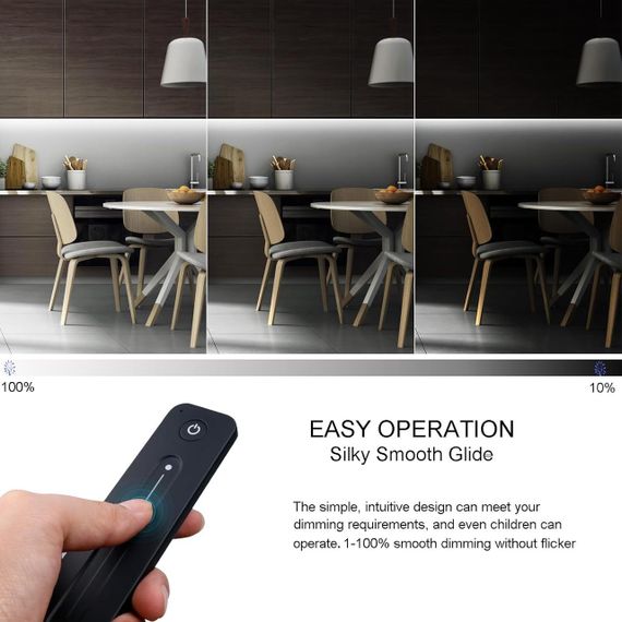 Димер OYLIT LED 5-36V 8A, RF 2.4GHz, сенсорний, без миготіння, з пультом, настінне магнітне кріплення | Зображення 5