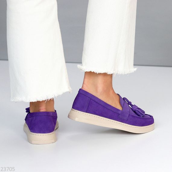 Яркие фиолетовые замшевые лоферы натуральная замша цвет в ассортименте | Зображення 8