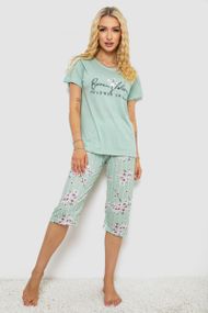 Пижама женская с принтом, цвет мятный, 243R10279
