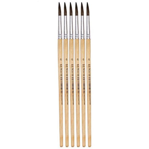 Пензлик художній "Білка №6" 7666-JO 19,5см