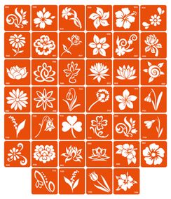 Набір трафаретів для біо-тату «F - квіти» f-simple_40_1