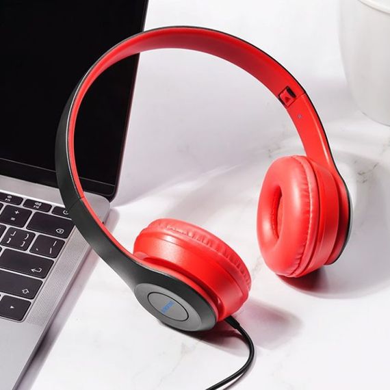 Накладные наушники BOROFONE BO5 (3.5mm/1.2m) Красный | Зображення 2