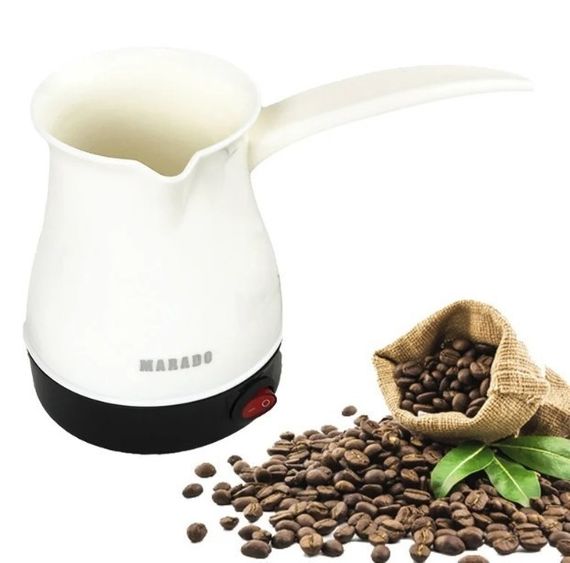 Турка універсальна Marado 500мл Біла, Кавоварка електрична для заварювання кави   знижка | Зображення 2