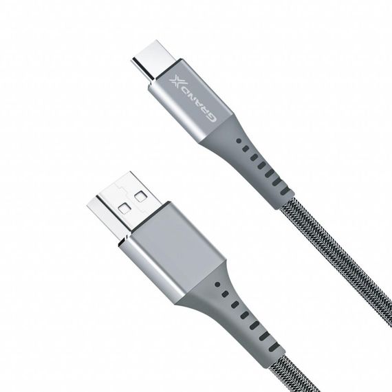 Дата кабель USB 2.0 AM to Type-C 1.2m Grey Grand-X (FC-12G) | Зображення 2