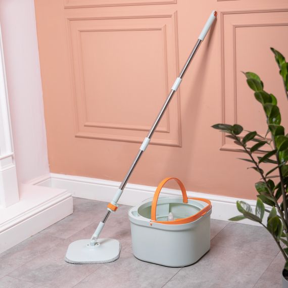 Набор для уборки швабра с отжимом и ведром профессиональная швабра с ведром Зеленый HP-35015-46