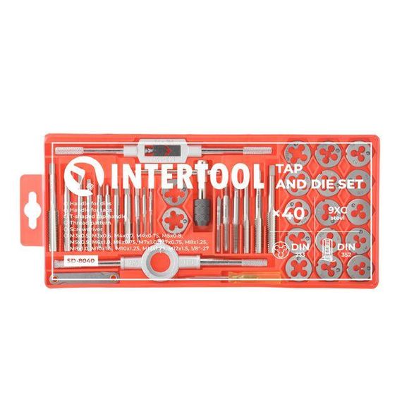 Набір плашок M3-M12 і позначників M3-M12, 40 од. INTERTOOL SD-80401 | Зображення 1