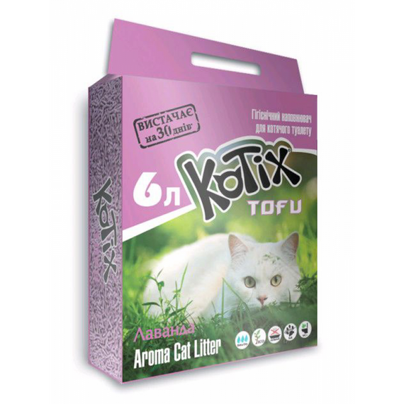 Наполнитель для кошачих туалетов KOTIX TOFU Лаванда 6L