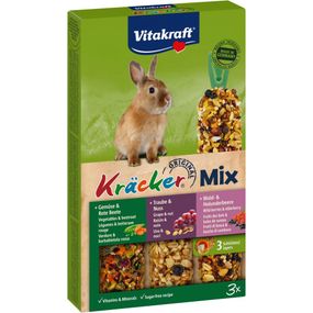 Ласощі Vitakraft Kracker Original Trio-Mix крекер для декоративних гризунів і кроликів з овочами і горіхами та лісовими ягод
