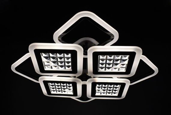 Люстра світлодіодна стельова LED світильник для квартири на стелю лед з пультом 26121 Чорний 11х54х62 см. | Зображення 3