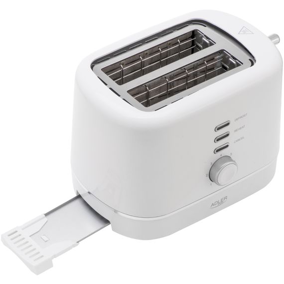 Тостер Adler AD 3224 white 850Вт/ 2 відділення/7 режимів підсмажування/розморожування/підігрів булок | Зображення 2