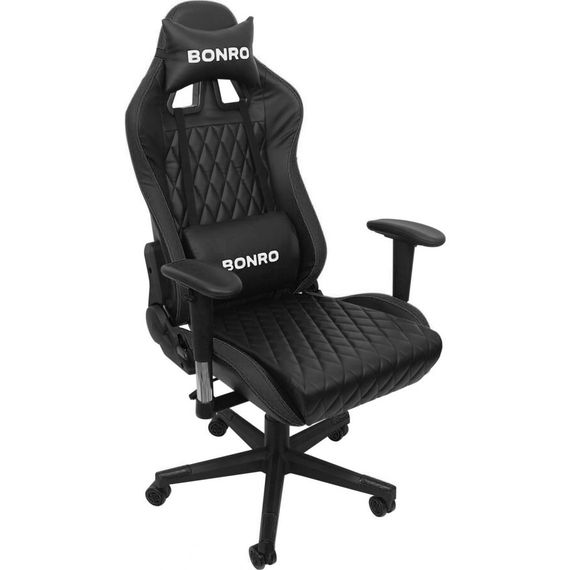 Кресло геймерское игровое компьютерное Bonro 1018 черное 40700008